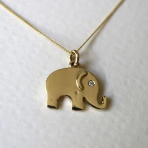 9K Yellow Gold I AM AFRICAN Elephant Neckpiece