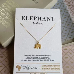 9K Yellow Gold I AM AFRICAN Elephant Neckpiece