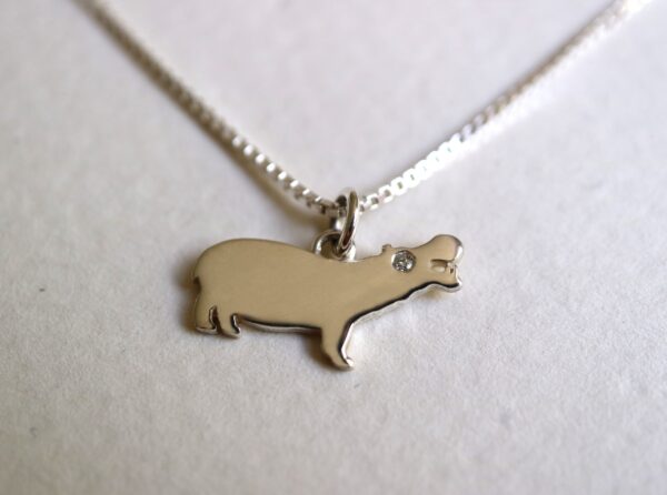 Silver I AM AFRICAN Hippo Neckpiece