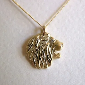 9K Yellow Gold I AM AFRICAN Lion Diamond Neckpiece