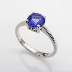 18K White Gold Tanzanite Solitaire Ring 2.00CT