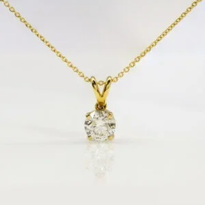 18K Yellow Gold Diamond Solitaire Neckpiece 0.75CT