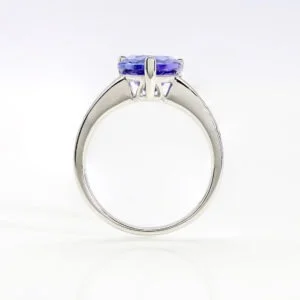 14K White Gold Heart Tanzanite Ring 1.93CT