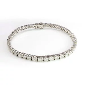 18K White Gold Diamond Tennis Bracelet 4.00CT