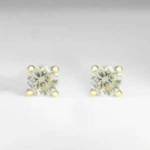 9K Yellow Gold Claw Studs Diamond Earrings 0.40CT