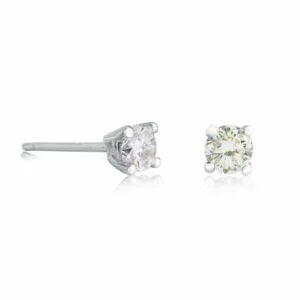 9K White Gold Diamond Claw Stud Earrings 0.24CT