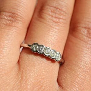 9K White Gold Diamond Total 0.325 Carat Channel Set Half Eternity Ring