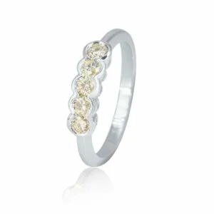 9K White Gold Diamond Total 0.325 Carat Channel Set Half Eternity Ring