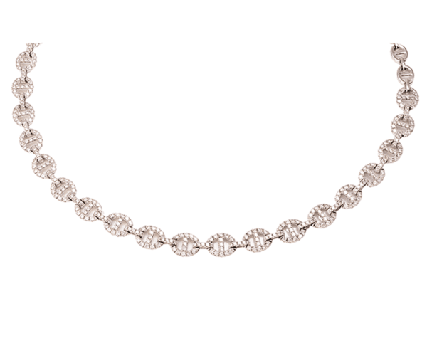 18K White Gold 306 Diamond Fancy Link Bracelet