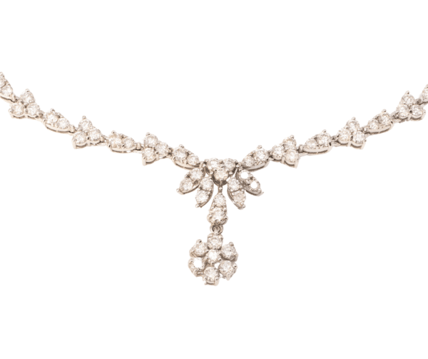 18K White Gold Diamond Fancy Necklace - Image 3