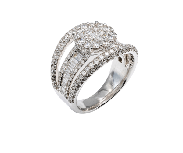 18K White Gold Diamond Dress Ring