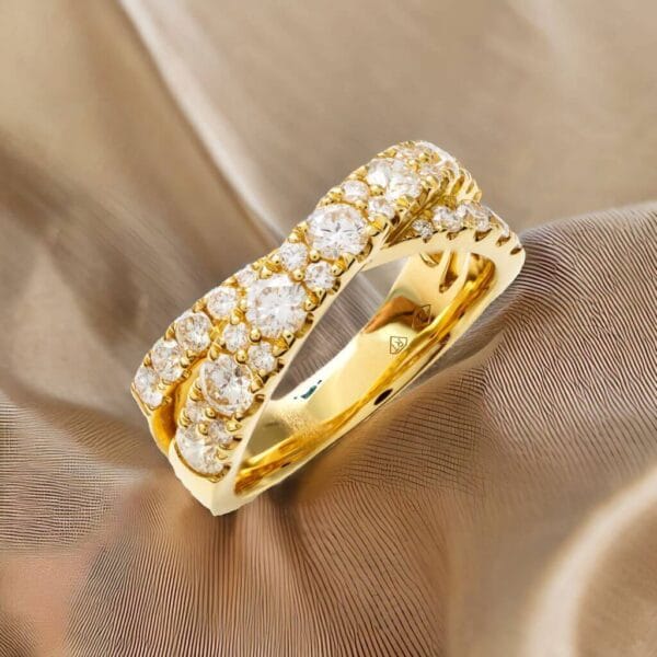 18K Yellow Gold Diamond Dress Ring - Image 2